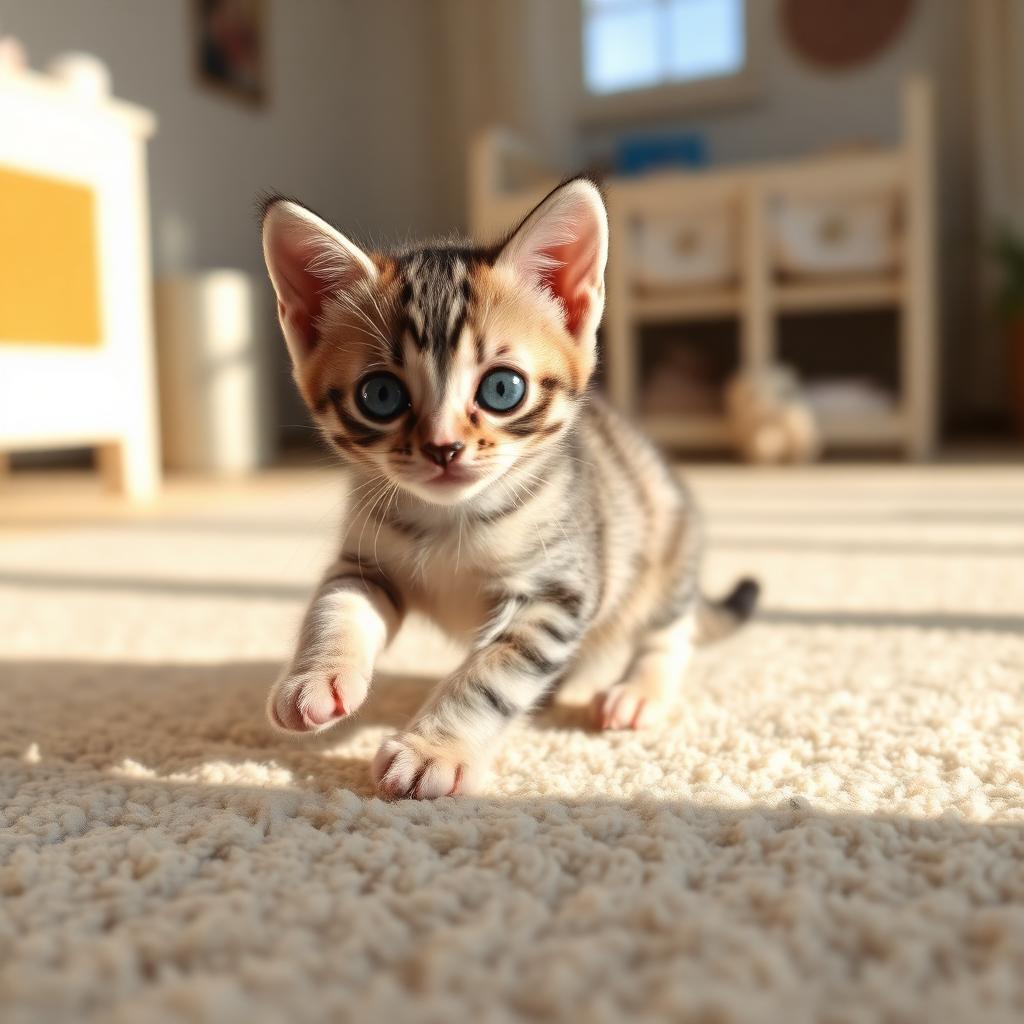 Luna the Munchkin kitten with the Jordan & Mei family
